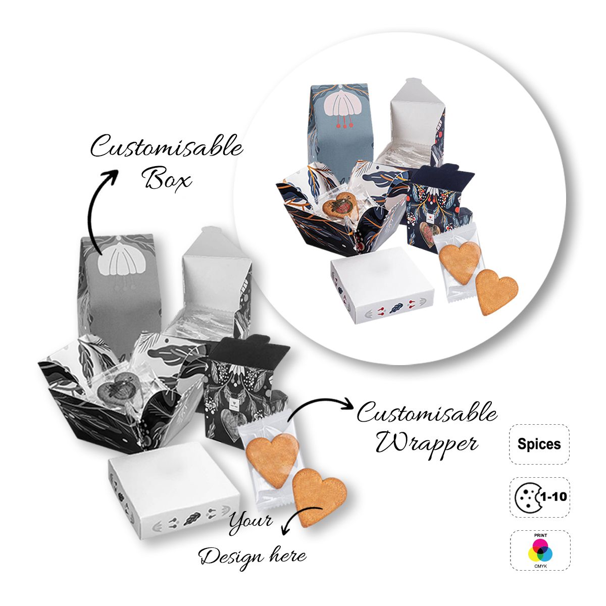 LOGO COOKIE - galletas con forma de corazón, personalizables, 78x67x70 mm | GL810711C