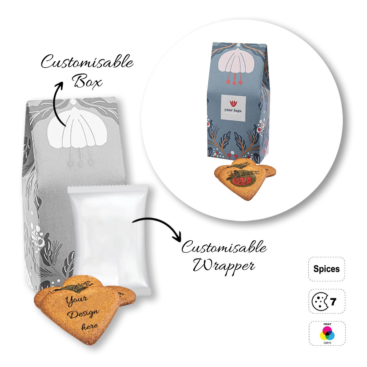 LOGO COOKIE - galletas con forma de corazón, personalizables, 50x80x168 mm | GL810711D