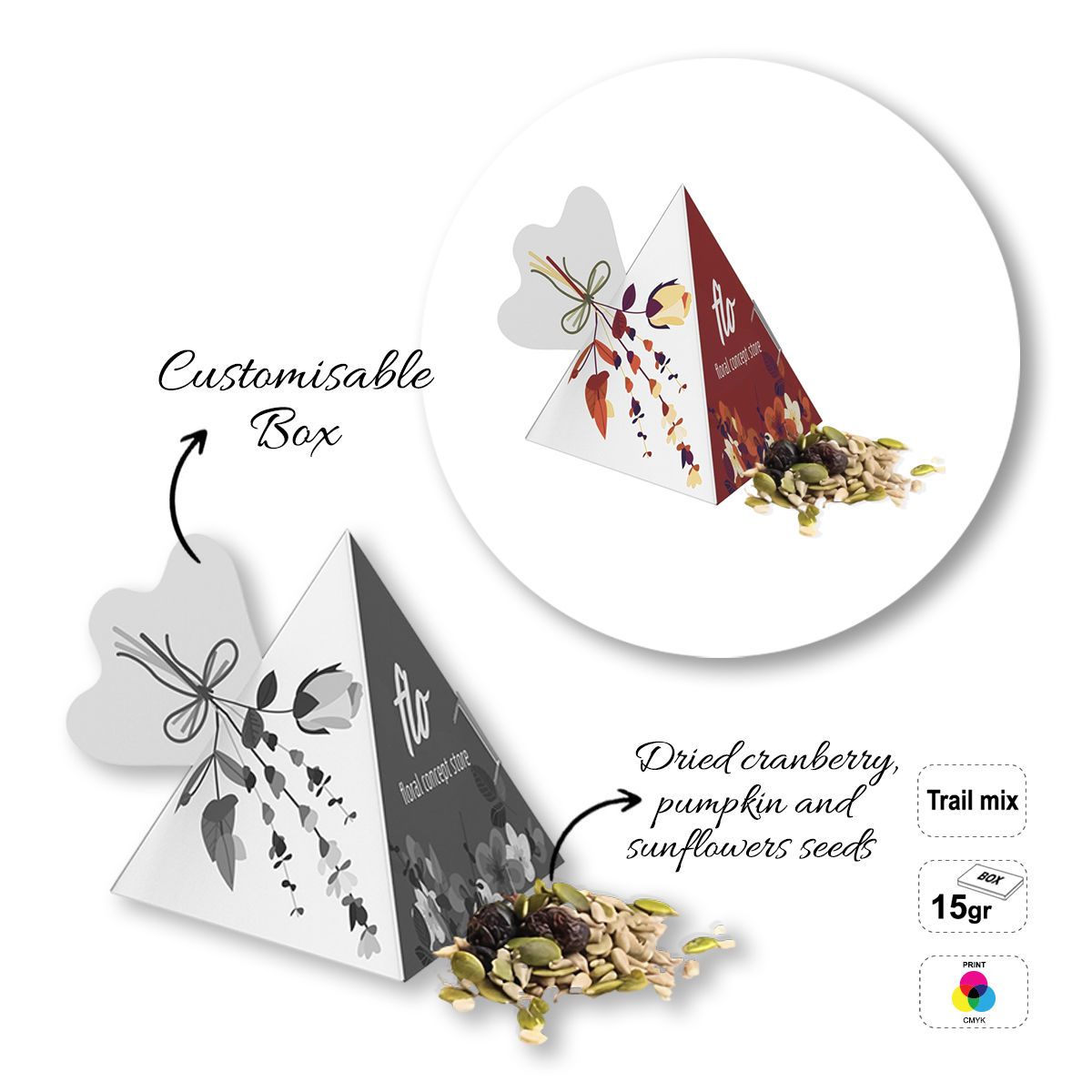 FIT TREAT - caja de frutos secos y semillas, 90x90x110 mm | GL810802C