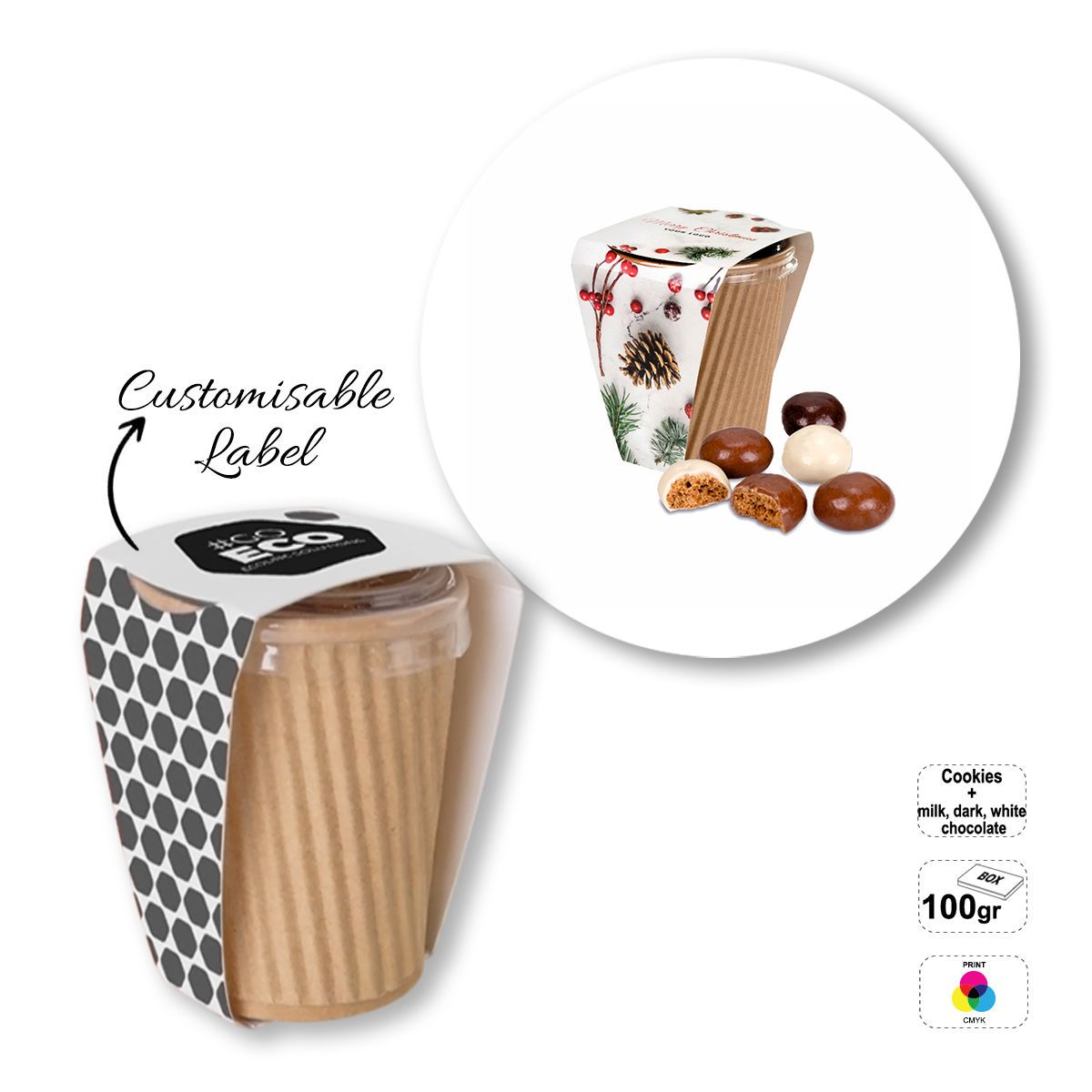 DELICIOUS CUP - paquete de aperitivos dulces, 80x80x95 mm | GL810807A