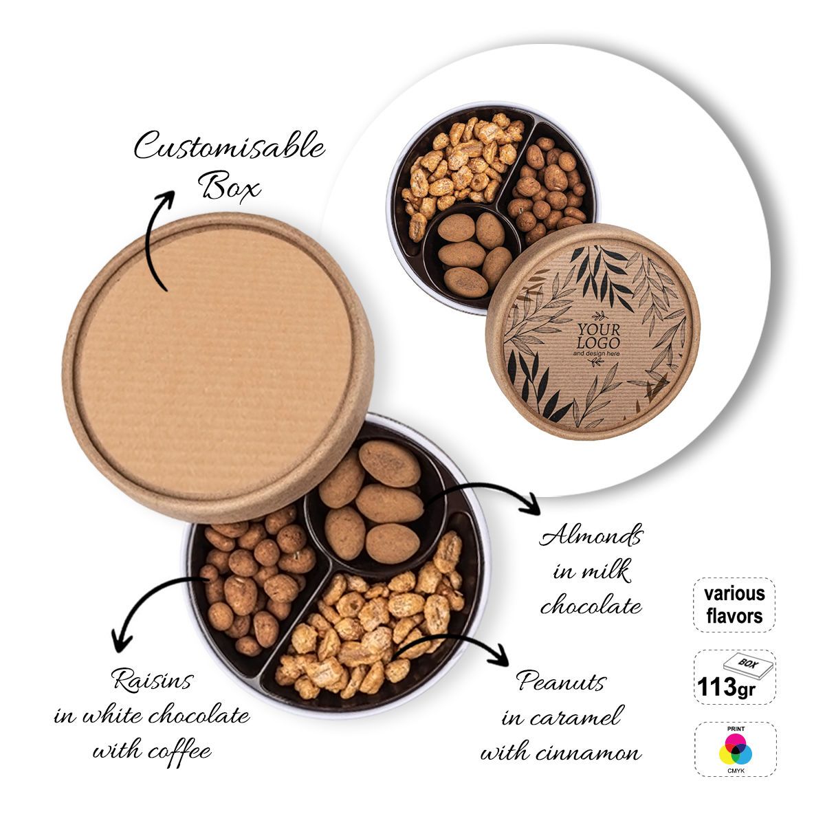 TASTY TRIO - paquete de frutos secos, 126x126x50 mm | GL810826A