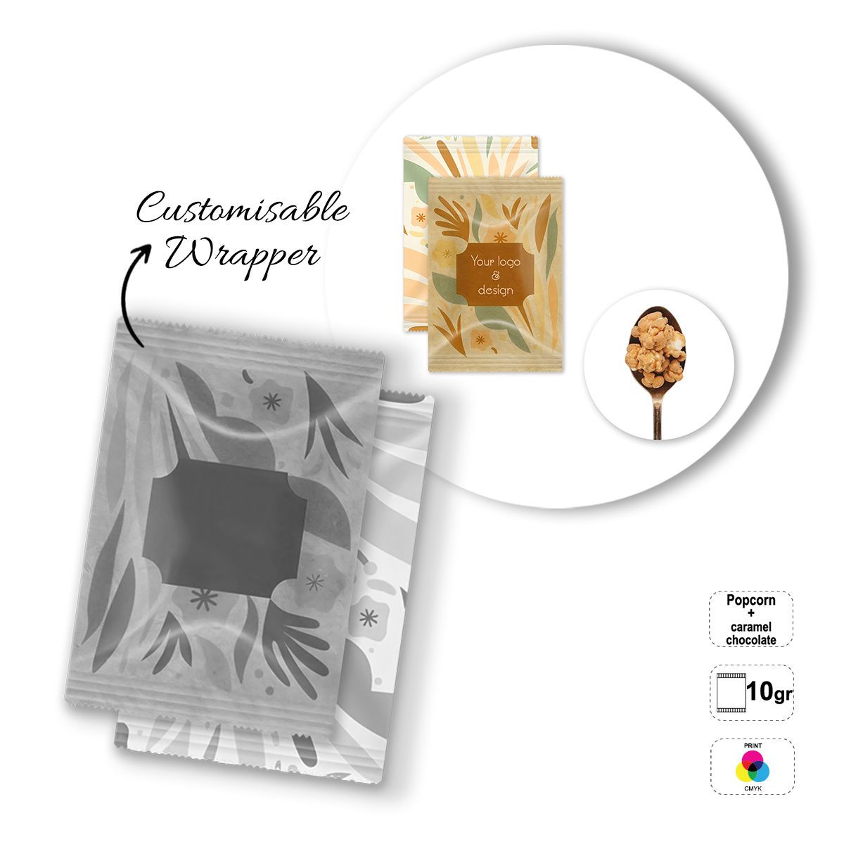 SWEET POPCORN BAG - paquete de palomitas dulces, 87x70 mm | GL810827B