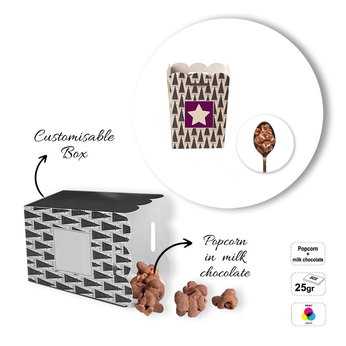 SWEET POPCORN BOX - lata de palomitas dulces, 60x70x106 mm | GL810832A