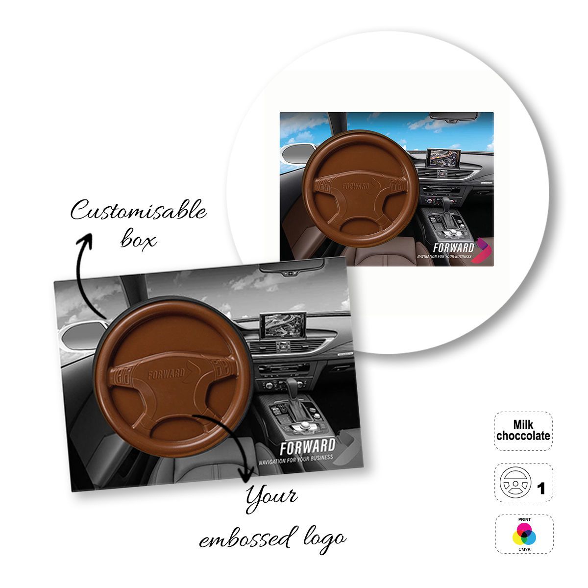 CHOCO4MAT A - barrita de chocolate, formas variadas, 182x132x15 mm | GL811105B