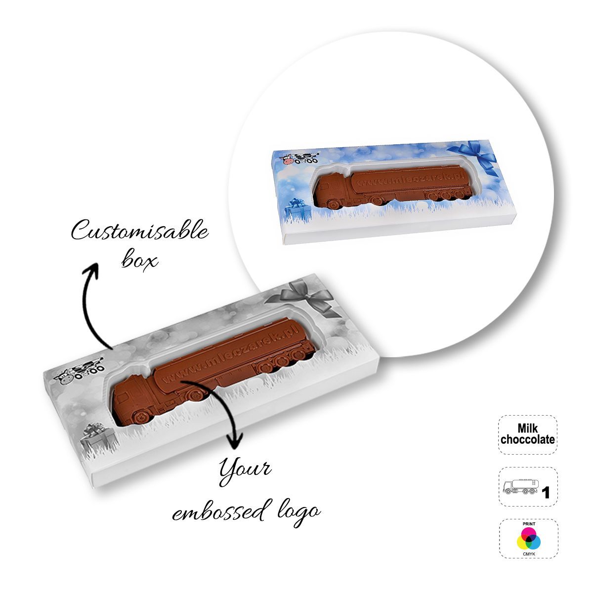 CHOCO4MAT A - barrita de chocolate, formas variadas, 232x98x20 mm | GL811105F