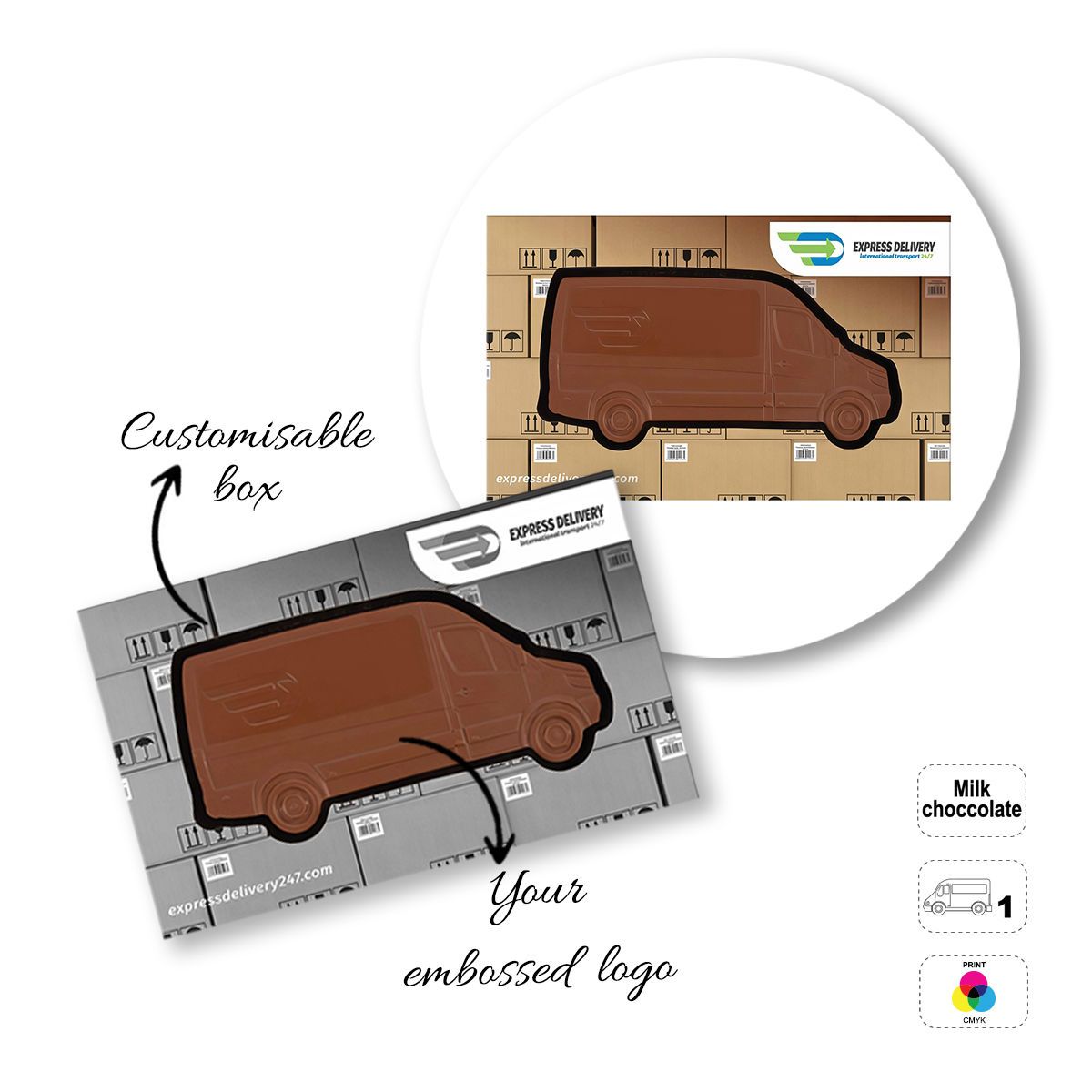 CHOCO4MAT A - barrita de chocolate, formas variadas, 175x107x15 mm | GL811105G