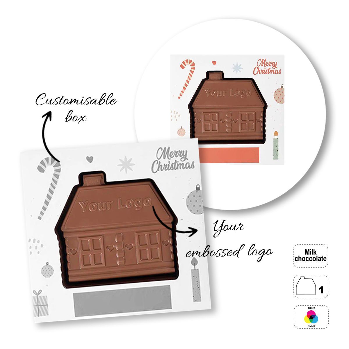 CHOCO4MAT C - barrita de chocolate, formas variadas, 135x137x15 mm | GL811107A