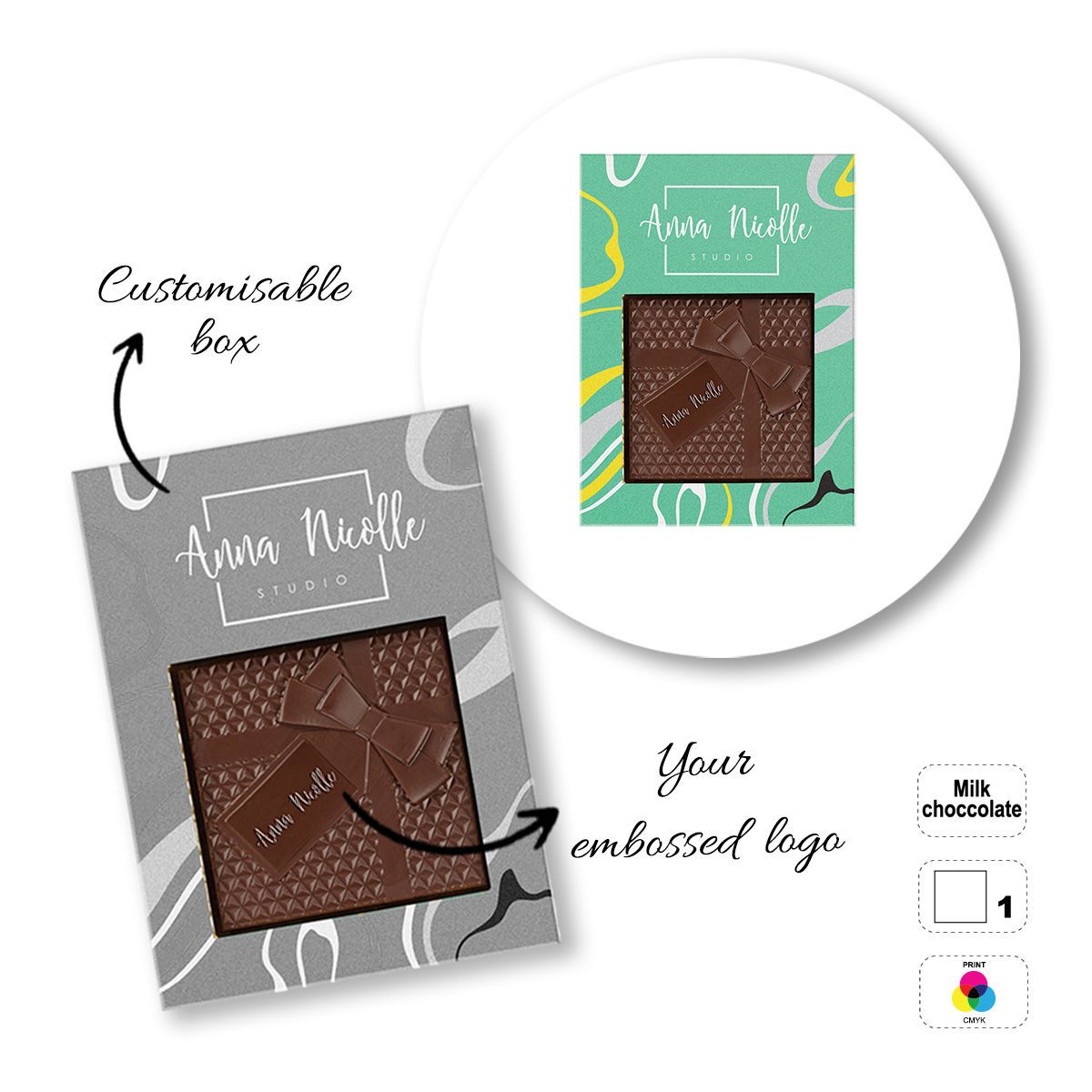 CHOCO4MAT C - barrita de chocolate, formas variadas, 182x132x15 mm | GL811107D