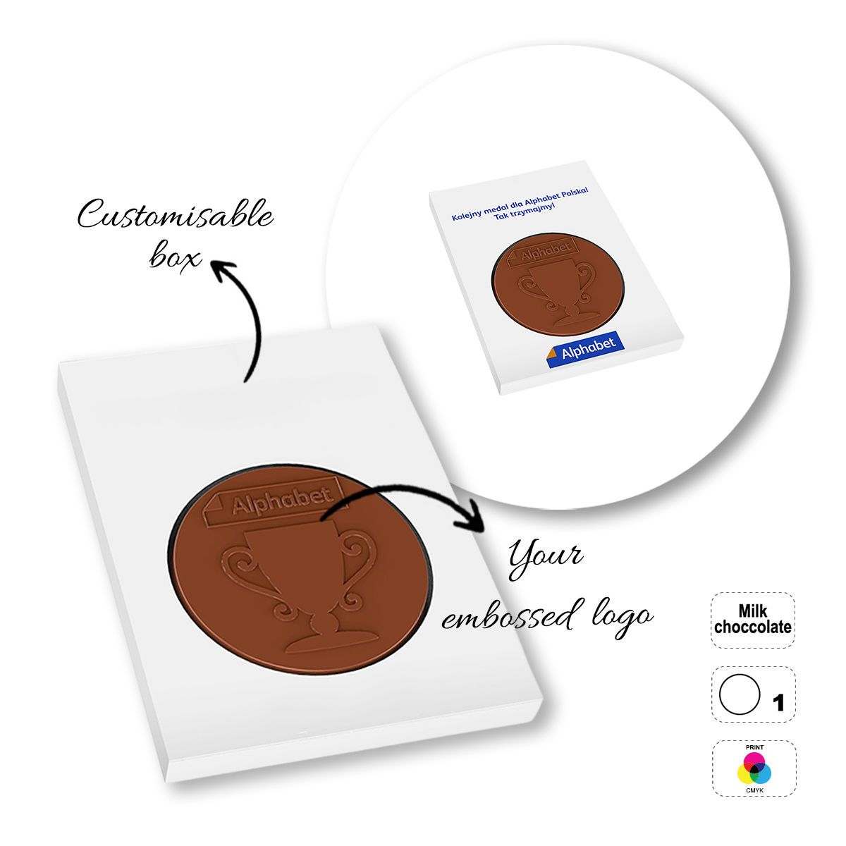 CHOCO4MAT D - barrita de chocolate, formas variadas, 182x132x15 mm | GL811108E