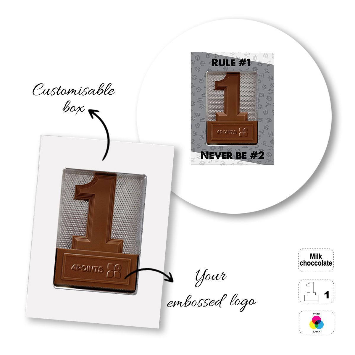 CHOCO4MAT D - barrita de chocolate, formas variadas, 182x132x15 mm | GL811108F