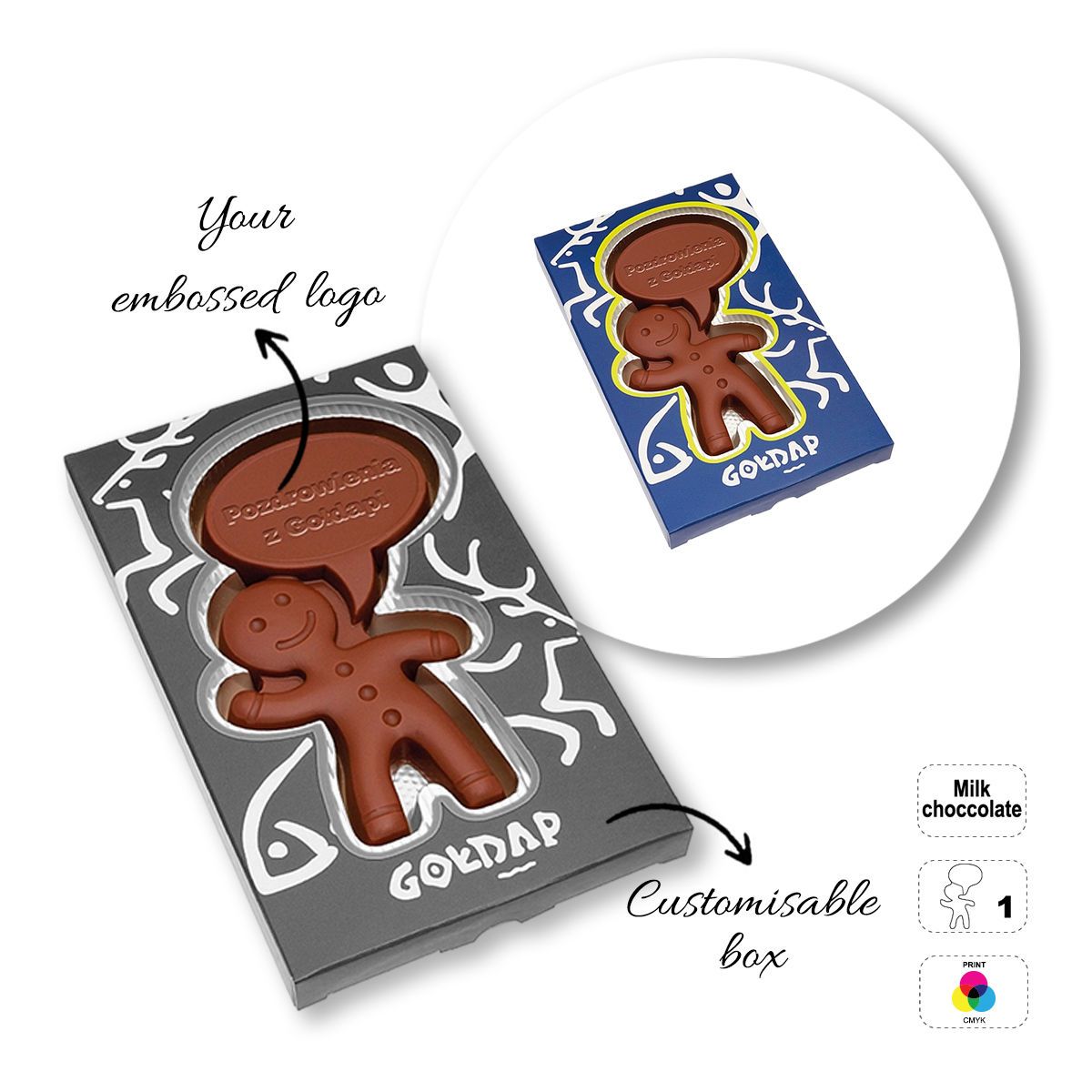 CHOCO4MAT E - barrita de chocolate, formas variadas, 175x107x15 mm | GL811109B