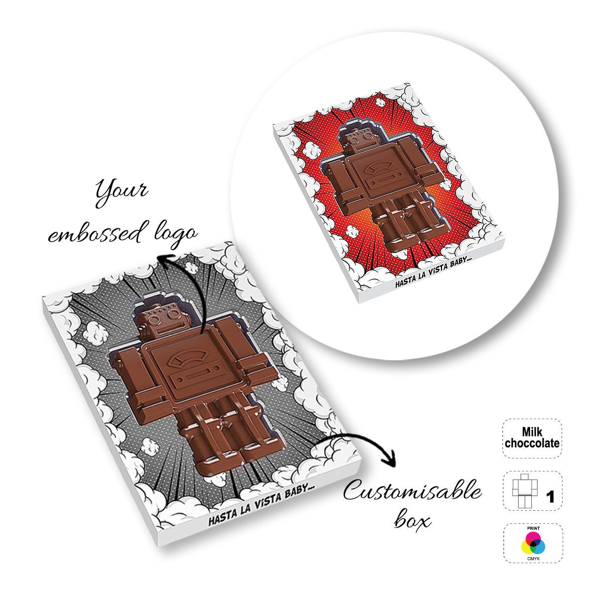 CHOCO4MAT E - barrita de chocolate, formas variadas, 182x132x15 mm | GL811109F