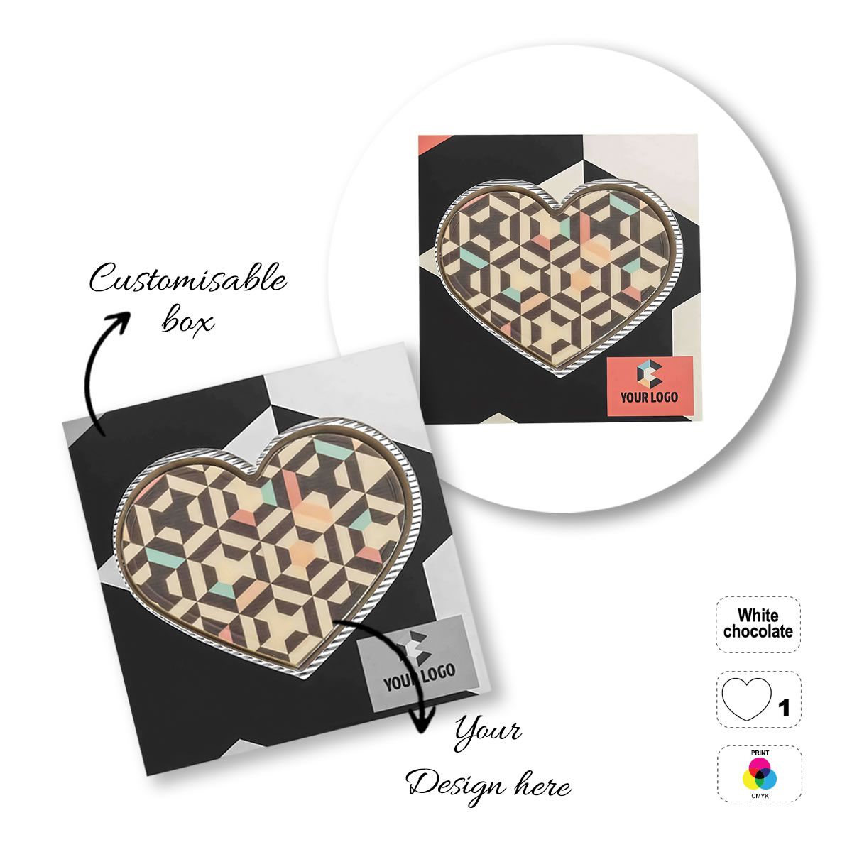 LOGO CHOCO4MAT A - tableta de chocolate imprimible, formas variadas, 182x132x15 mm | GL811110B