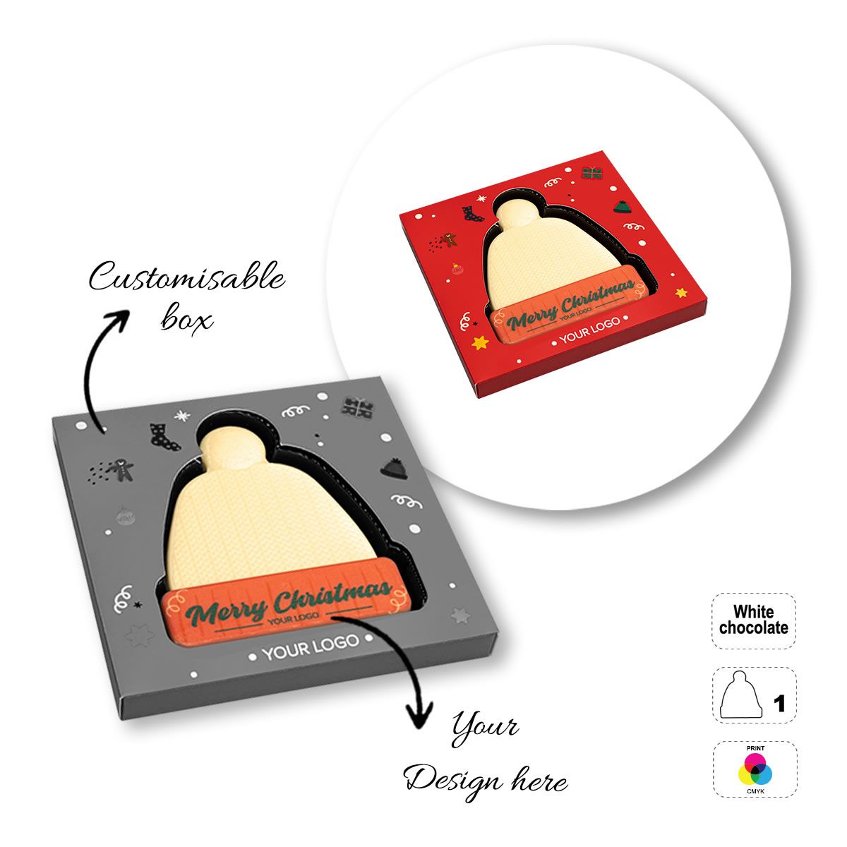 LOGO CHOCO4MAT A - tableta de chocolate imprimible, formas variadas, 135x135x15 mm | GL811110C