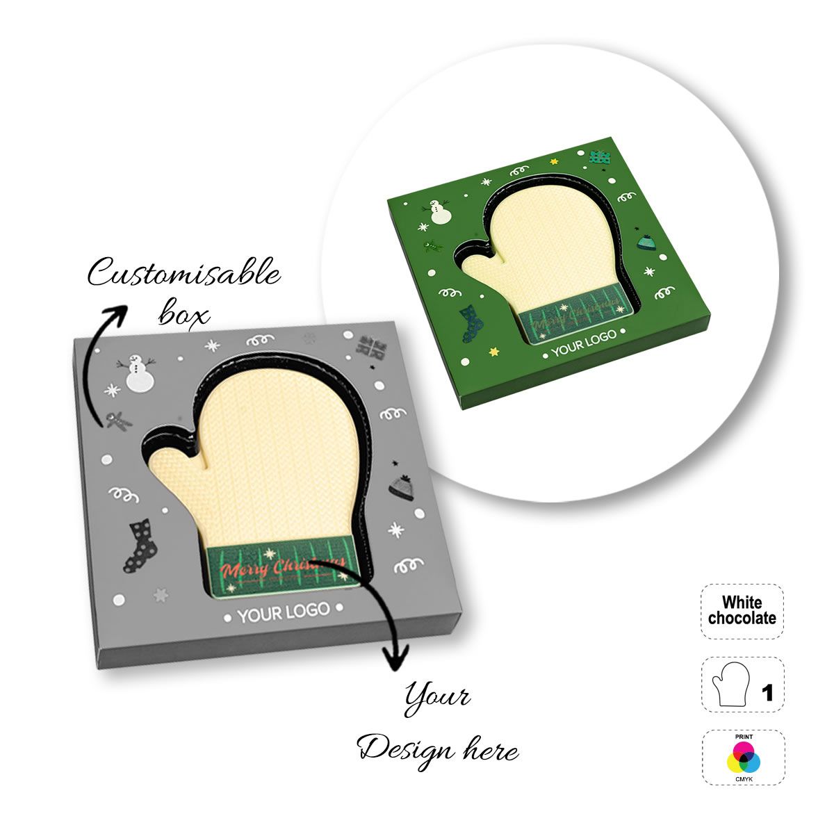 LOGO CHOCO4MAT A - tableta de chocolate imprimible, formas variadas, 135x135x15 mm | GL811110E