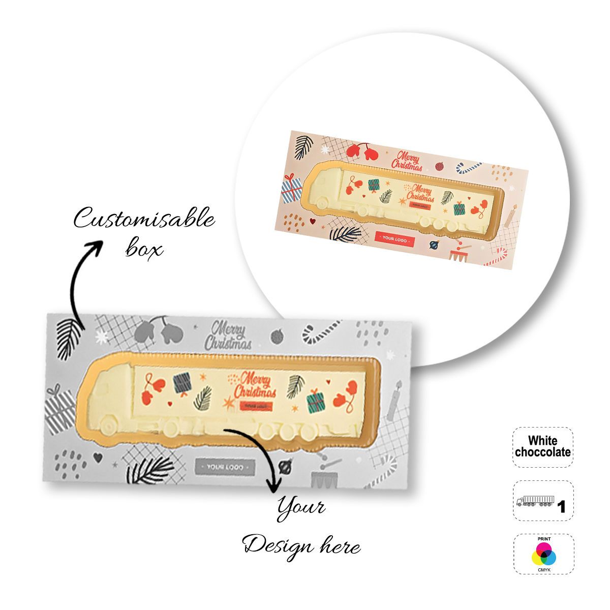 LOGO CHOCO4MAT B - tableta de chocolate imprimible, formas variadas, 232x98x20 mm | GL811111B