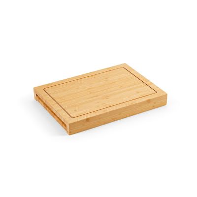 BRANCUSI - Tabla de bambú con 3 cuchillos de cocina incorporados