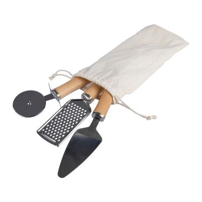 SYLVAN - Set de utensilios de cocina de metal y madera 