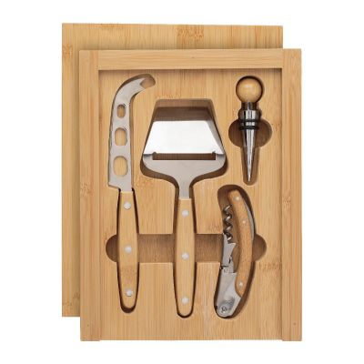 PATRICK - Set de vino y queso de bambú