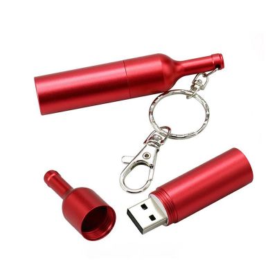 WINE METAL - Memoria USB botella