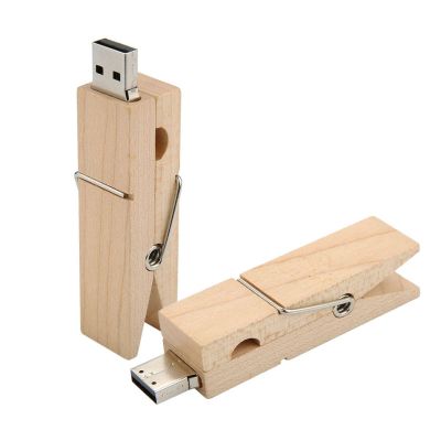 CLIP WOOD - Memoria USB en forma de pinza para ropa