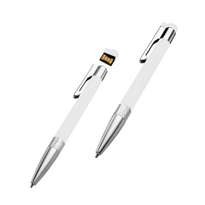 WHITE PEN USB - Bolígrafo con memoria USB