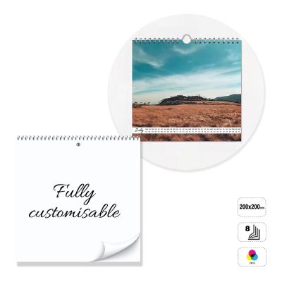 VALLETTA - calendario de pared con espiral de 8 hojas