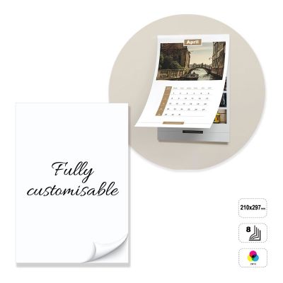 LISBON - calendario de pared pegado a tope de 8 hojas