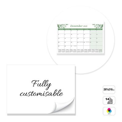 MONACO - calendario de pared pegado a tope de 14 hojas