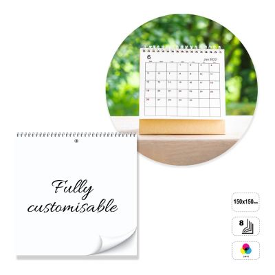 STOCKHOLM - calendario de sobremesa con espiral de 8 hojas