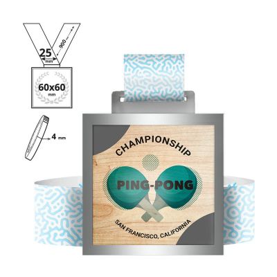 OKAYAMA - medalla de acero y contrachapado 4mm