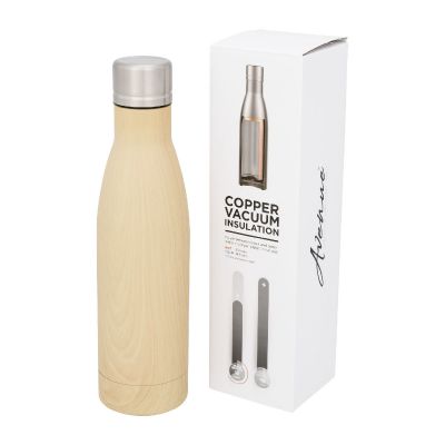 VASA -Bidón con aislamiento de cobre con diseño de madera de 500 ml 
