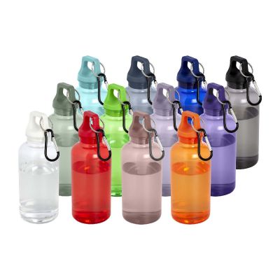 OREGON -Bidón de 400 ml de plástico reciclado con mosquetón y certificación RCS 