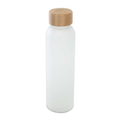 LUME -Botella de 500 ml de vidrio sodocálcico mate con tapa de bambú 
