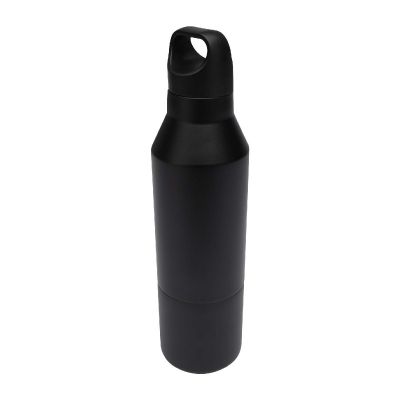 ODESSY -Botella isotérmica de acero inoxidable reciclado de 600 ml con certificado RCS y vaso de 300 ml 