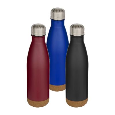 COVE -Botella de 500 ml de acero inoxidable con aislamiento y doble pared con detalles de corcho 