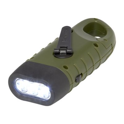 HELIOS -Linterna de dinamo solar con mosquetón de plástico reciclado