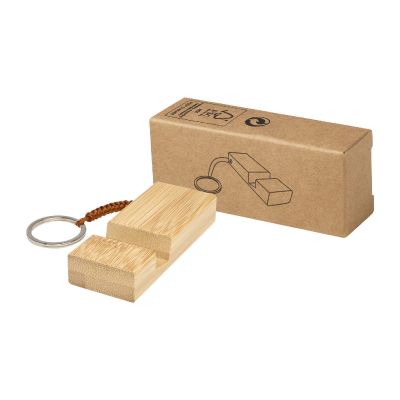 BOSONA -Soporte para teléfono de bambú con llavero 