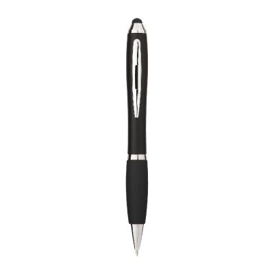 NASH -Bolígrafo stylus de color con empuñadura negra (tinta azul)