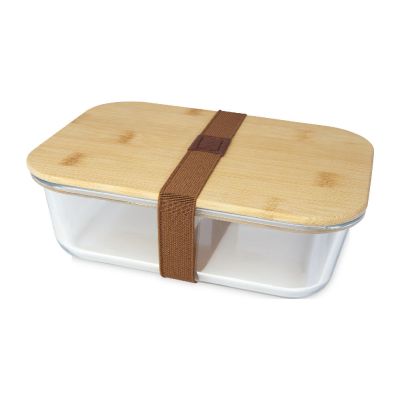 ROBY -Fiambrera de 1000 ml en vidrio con tapa de bambú 