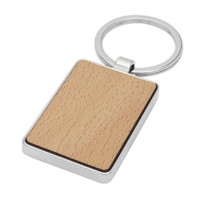 MAURO -Llavero rectangular de madera de haya