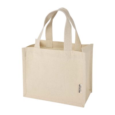 ODESSA -Bolsa Tote con fuelle mini de algodón reciclado GRS de 220 g/m² de 9 l 