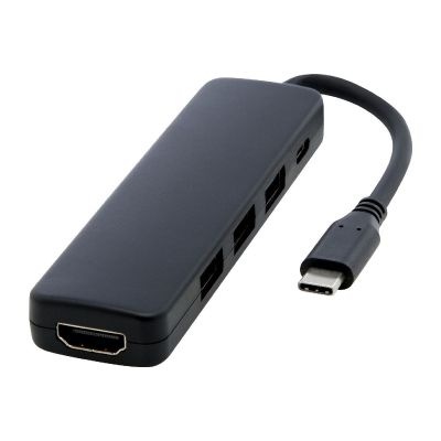 LOOP MEDIA ADAPTER -USB 2.0-3.0 con adaptador multimedia de plástico reciclado con puerto HDMI y certificación RCS Loop