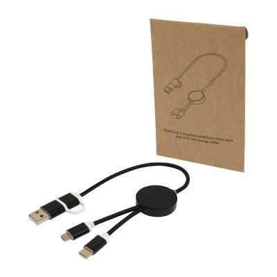 W ALASIA -Cable 5 en 1 de aluminio y plástico reciclado de 30 cm para sincronización de datos y carga rápida de 27 W
