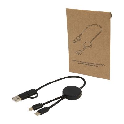 W CITALA -Cable 5 en 1 de plástico reciclado de 30 cm para sincronización de datos y carga rápida de 27 W