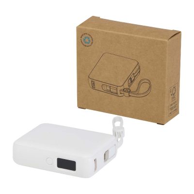 ACRUX -Batería externa para tableta de 10 000 mAh y 35 W con cable tipo C integrado y fabricada con plástico reciclado