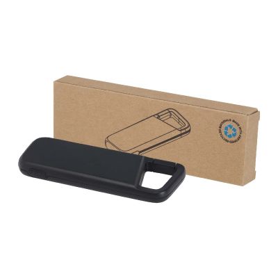 ALKES -Batería externa de 5000 mAh y 12 W de plástico reciclado resistente al agua con mosquetón