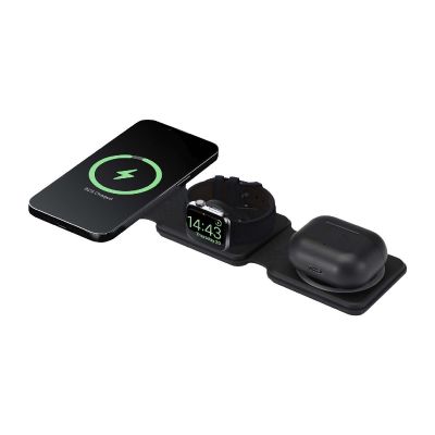 ARMUS -Cargador inalámbrico plegable 3 en 1 de 15 W de plástico reciclado