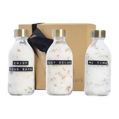 JUST RELAX -Conjunto de regalo de sal de baño de 3 piezas de 200 ml