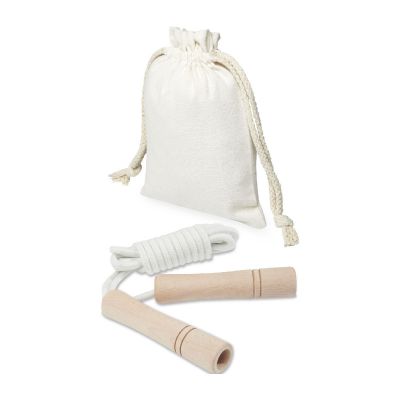 DENISE -Cuerda de saltar de madera en bolsa de algodón 